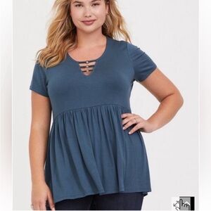 Torrid Super Soft Blue O-Ring Babydoll
Tee 2X